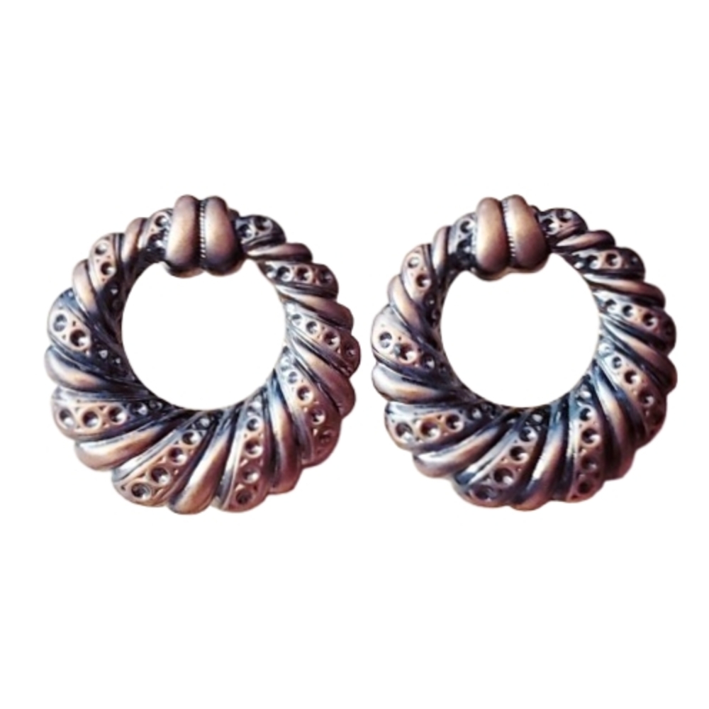 Vintage Style Bronze Hoop Earrings